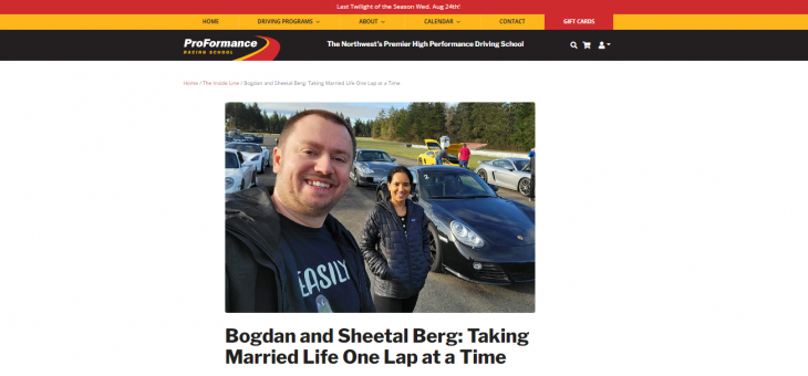 Article (interview) for ProFormance Racing School